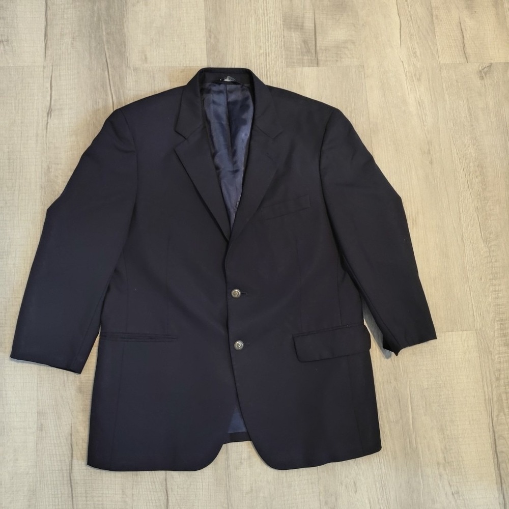 Jos‎ A Bank Signature Black 100% Wool Blazer Jacket Sport Coat Men 42 S